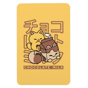 Schattigee Cat Riding Chocolademelk Karton Kawaii Magneet
