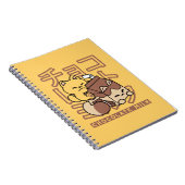 Schattigee Cat Riding Chocolademelk Karton Kawaii Notitieboek (Rechterzijde)