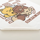 Schattigee Cat Riding Chocolademelk Karton Kawaii Sherpa Deken (3/4)