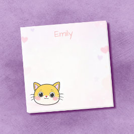 Schattigee Cat Sticky Notes met aangepaste naam