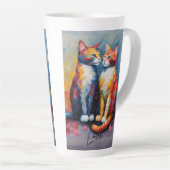 Schattigee Cat Stylish Animal Cat Latte Coffee Mok (Rechterhoek)