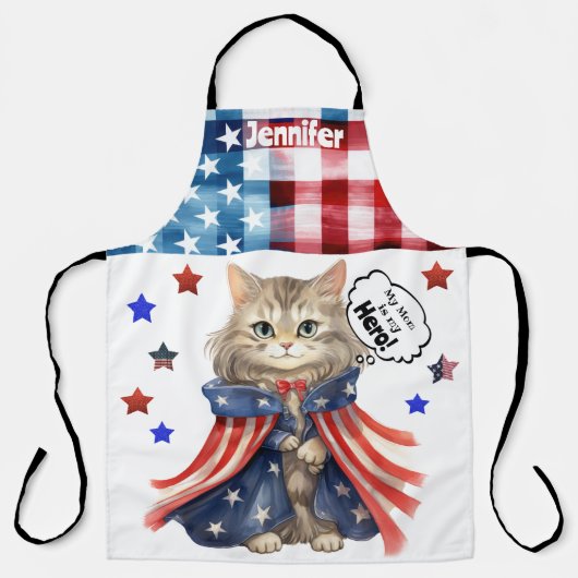 Schattigee Cat Super Hero Moeder All-Over Print Sc Schort (Voorkant)