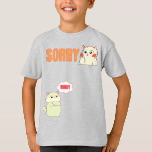 Schattigee Cat Verwarring jongen t-shirt