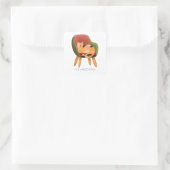 Schattigee Cat Waterverf naam Vierkante Sticker (Tas)