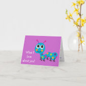 Schattigee Caterpillar Kaart voor kinderen - geper (Gele Bloem)