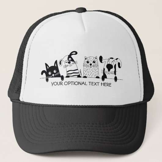 Schattigee Cats & Dogs aangepaste tekst petten (Voorkant)