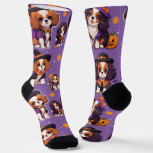 Schattigee Cavalier King Charles halloweenpatroon Sokken