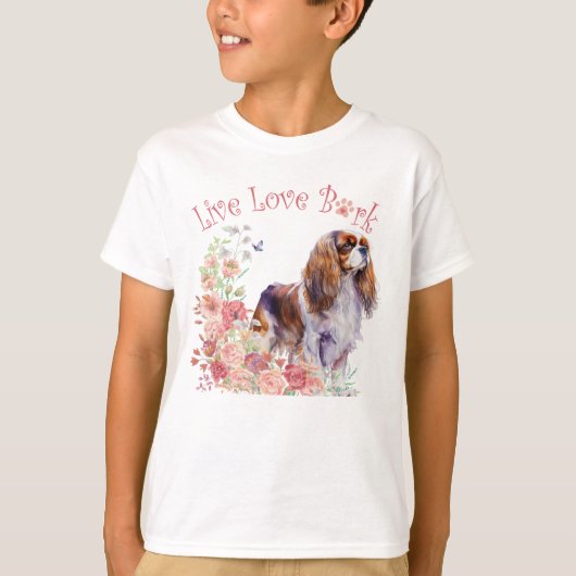 Schattigee Cavalier King Charles Spaniel Dog Flora T-shirt (Voorkant)