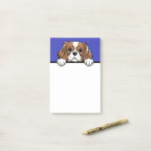 Schattigee Cavalier King Charles Spaniel Hondenlie Post-it® Notes (Op bureau)