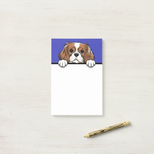 Schattigee Cavalier King Charles Spaniel Hondenlie Post-it® Notes (Op bureau)