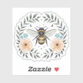 Schattigee Celestial Bee Floral Vinyl Sticker (Vel)