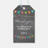 Schattigee Chalkboard Bunting flag Bedankt Verjaar Cadeaulabel (Voorkant)