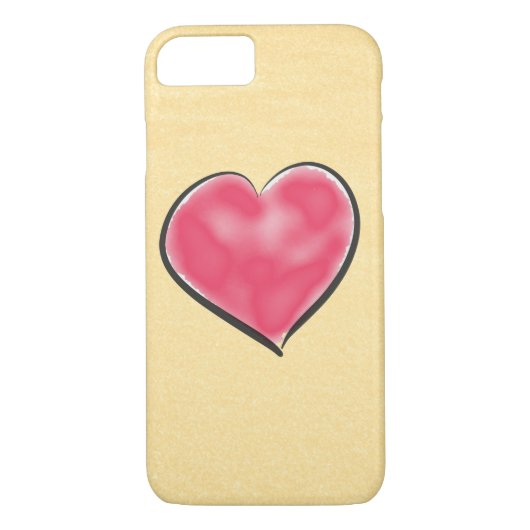 Schattigee Champagne Kleur Rood Hart Case-Mate iPhone Case (Achterkant)
