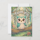 Schattigee charmante uil bedankkaart (Voorkant)