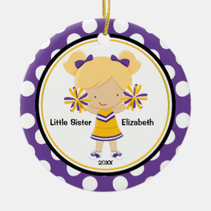 Schattigee cheerleader Little Sister Kerstversieri Keramisch Ornament