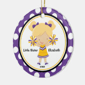 Schattigee cheerleader Little Sister Kerstversieri Keramisch Ornament (Links)