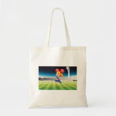 Schattigee cheerleader op het sportveld tote bag (Voorkant)