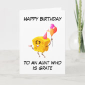 Schattigee Cheese Puns grappige tante verjaardagsk Kaart (Voorkant)