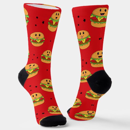 Schattigee Cheeseburger Patterned Sokken (Gebogen)