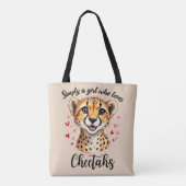 Schattigee Cheetah Lover Wildlife Art met Hartacce Draagtas (Achterkant)