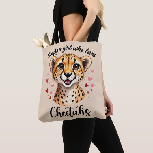 Schattigee Cheetah Lover Wildlife Art met Hartacce Draagtas (Dichtbij)