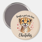 Schattigee Cheetah Lover Wildlife Art met Hartacce Magneet (Voorkant / Achterkant)