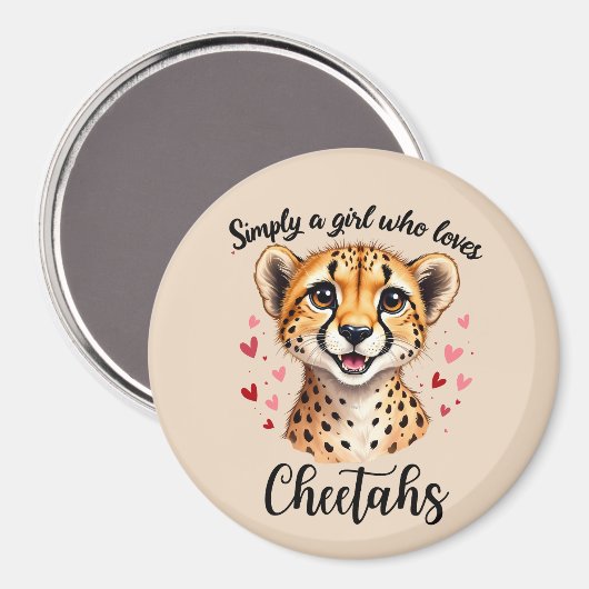 Schattigee Cheetah Lover Wildlife Art met Hartacce Magneet (Voorkant / Achterkant)