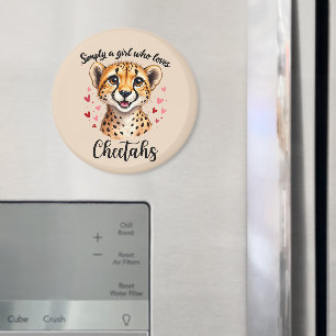 Schattigee Cheetah Lover Wildlife Art met Hartacce Magneet