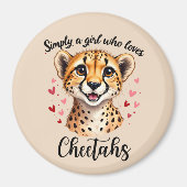Schattigee Cheetah Lover Wildlife Art met Hartacce Magneet (Voorkant)