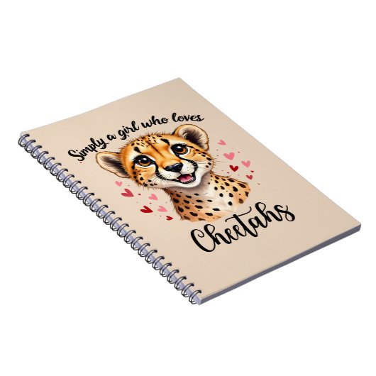 Schattigee Cheetah Lover Wildlife Art met Hartacce Notitieboek (Rechterzijde)