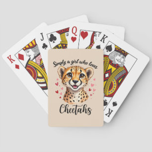 Schattigee Cheetah Lover Wildlife Art met Hartacce Pokerkaarten