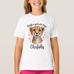 Schattigee Cheetah Lover Wildlife Art met Hartacce T-shirt