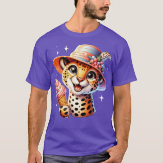 Schattigee cheetah luipaard ijsje zomervibes t-shirt