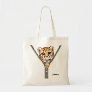 Schattigee Cheetah Rits Canvas tas