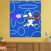 Schattigee chef-kok Ducky Kazoo Blue Circles Canvas Afdruk (Insitu (Woonkamer))