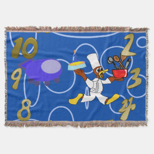 Schattigee chef-kok Ducky Kazoo Blue Circles Deken