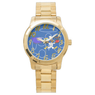 Schattigee chef-kok Ducky Kazoo Blue Circles Horloge