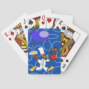 Schattigee chef-kok Ducky Kazoo Blue Circles Pokerkaarten