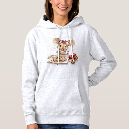 Schattigee chef-kok van de kerstmuis hoodie (Voorkant)