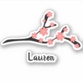 Schattigee Cherry Blossom Branch Drawing Custom Na Sticker (Voorkant)