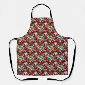 Schattigee Cherry en Blue Checkered Plaid Pattern Schort (Voorkant)