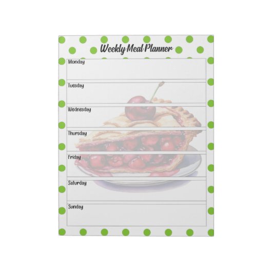 Schattigee Cherry Weekly Meal Planner Notitieblok (Gedraaid)