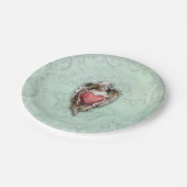 Schattigee  Cherub met Rood Hart Papieren Bordje (Gekanteld)