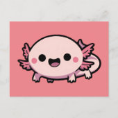Schattigee Chibi Axolotl Briefkaart (Voorkant)