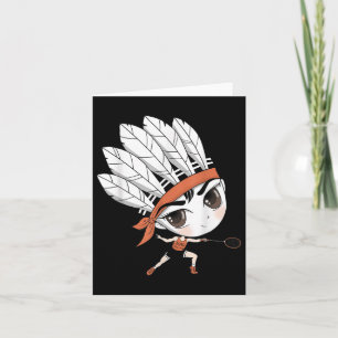 Schattigee Chibi Badminton Birdie Manga Cartoon Kaart