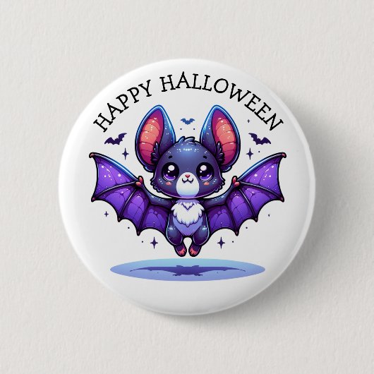 Schattigee Chibi Cartoon Bat Halloween Ronde Button 5,7 Cm (Voorkant)