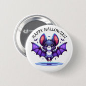 Schattigee Chibi Cartoon Bat Halloween Ronde Button 5,7 Cm (Voorkant /achterkant)