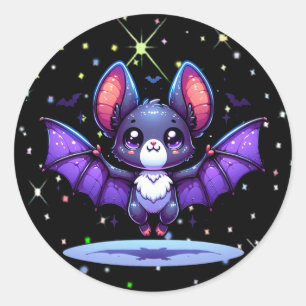 Schattigee Chibi Cartoon Bat Halloween Ronde Sticker
