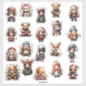Schattigee Chibi Custom-Cut Vinyl Sticker Sheet (Vel)