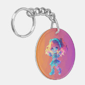 Schattigee Chibi Dancing 2 Sleutelhanger (Voorkant Links)